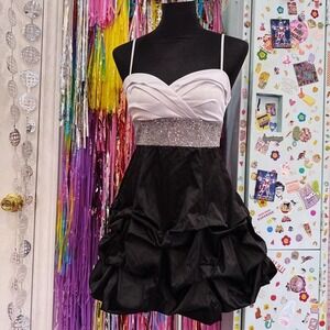 Y2k 2000s ultimate Ruby Rox black and white formal dress